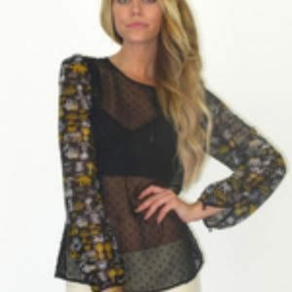 NWOT Rodarte for Target Sheer Mesh Dotted Blouse